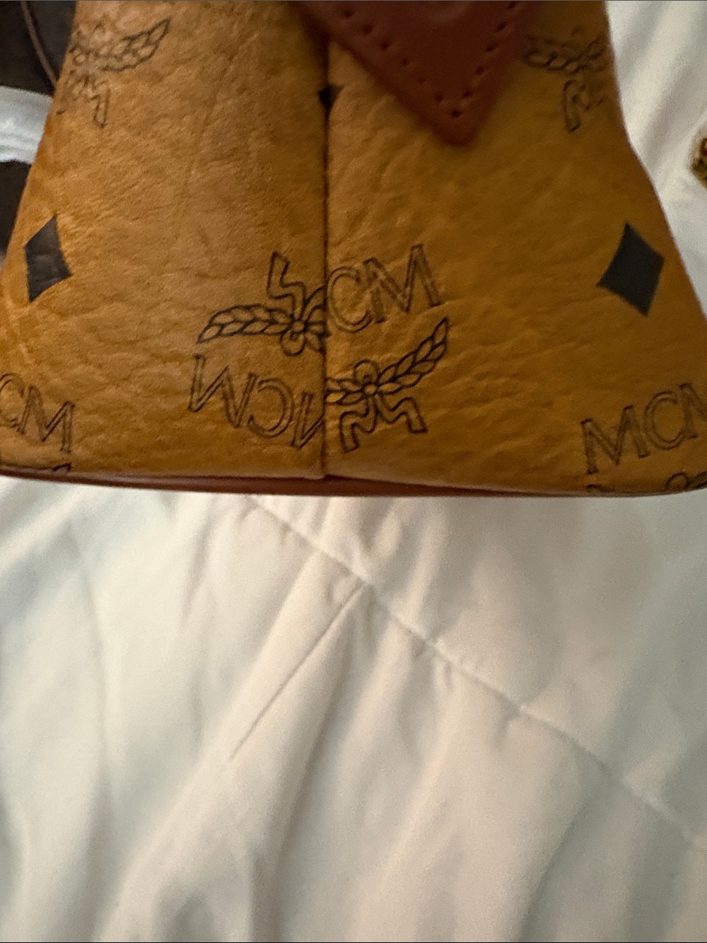 MCM Cognac Visetos Dome Satchel in Cognac and Brown - Picture 7 of 15